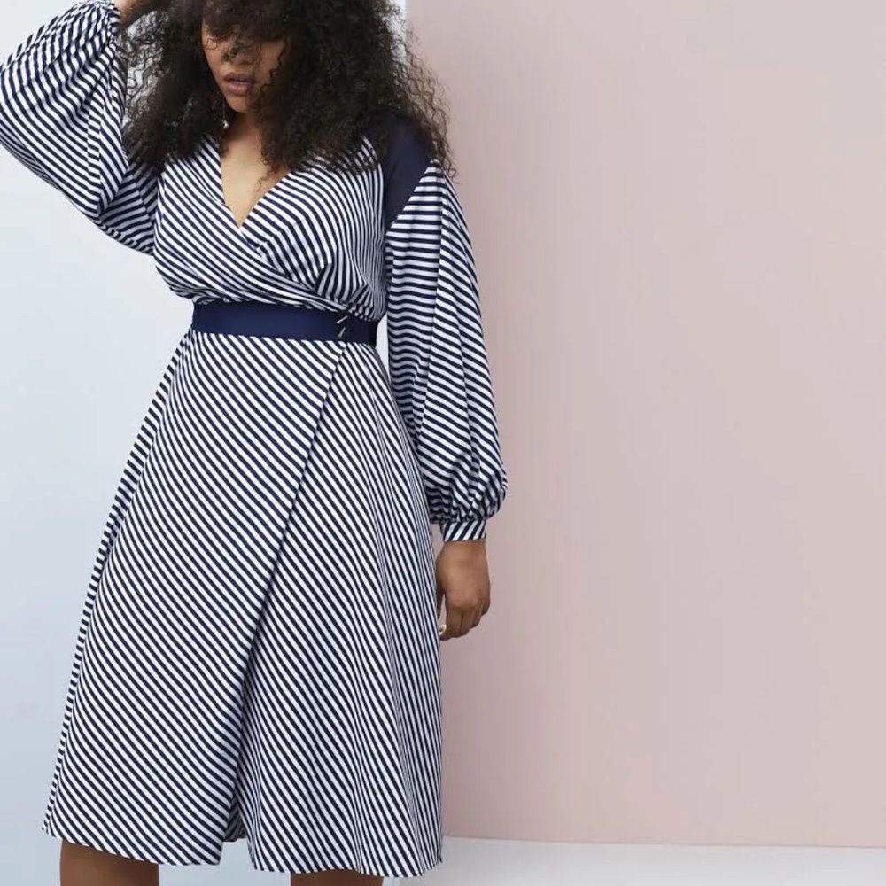 LB X Prabal Gurung Striped Wrap Dress